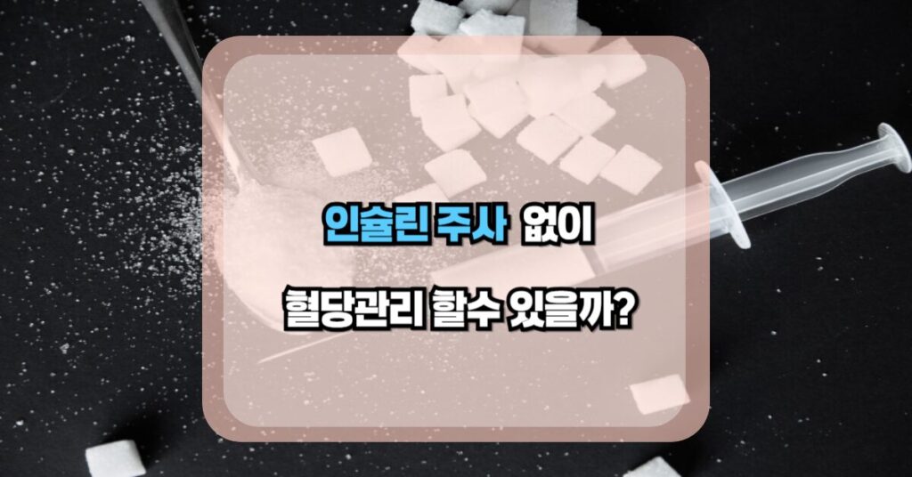 인슐린 주사 없이 혈당관리
